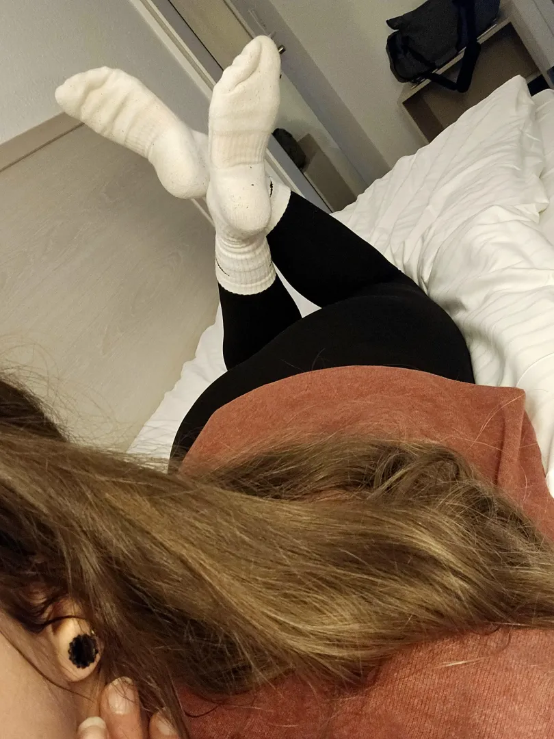 when she waits in the hotel room with her sweaty socks  posted by Barefeet_babe