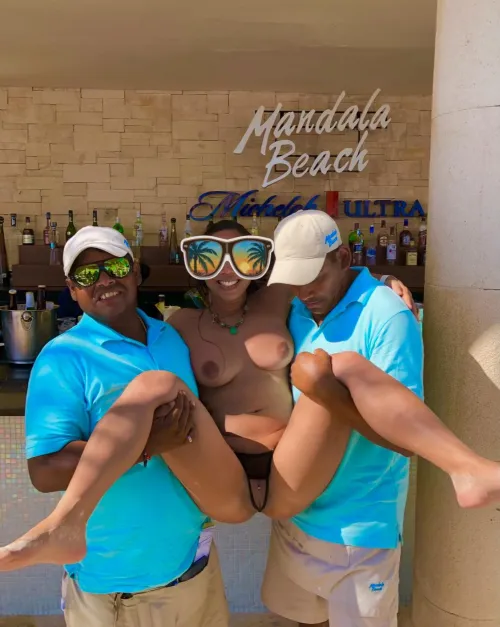 When the beach bar is busy and the staff need a pick up by Nay-Yay