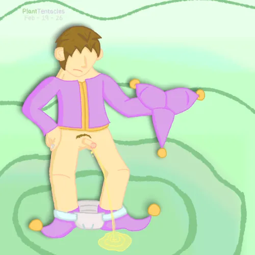 When Wendol's bladder actually decides to warn him, he really needs to *GO*!!! No time to wait, it's now or in his diaper! by PlantTentacles