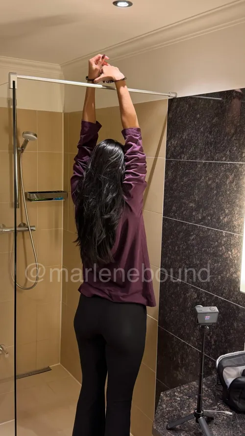 whenever the cuffs touch the bar I get punished. I’m on my tip toes and my calves are starting to cramp by marleneraw