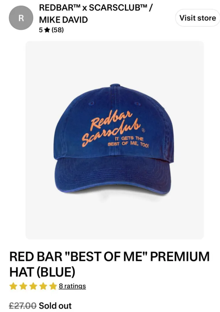 Where can I cop this hat  // any second hand RBR merch for that matter. posted by Dry_Development2357