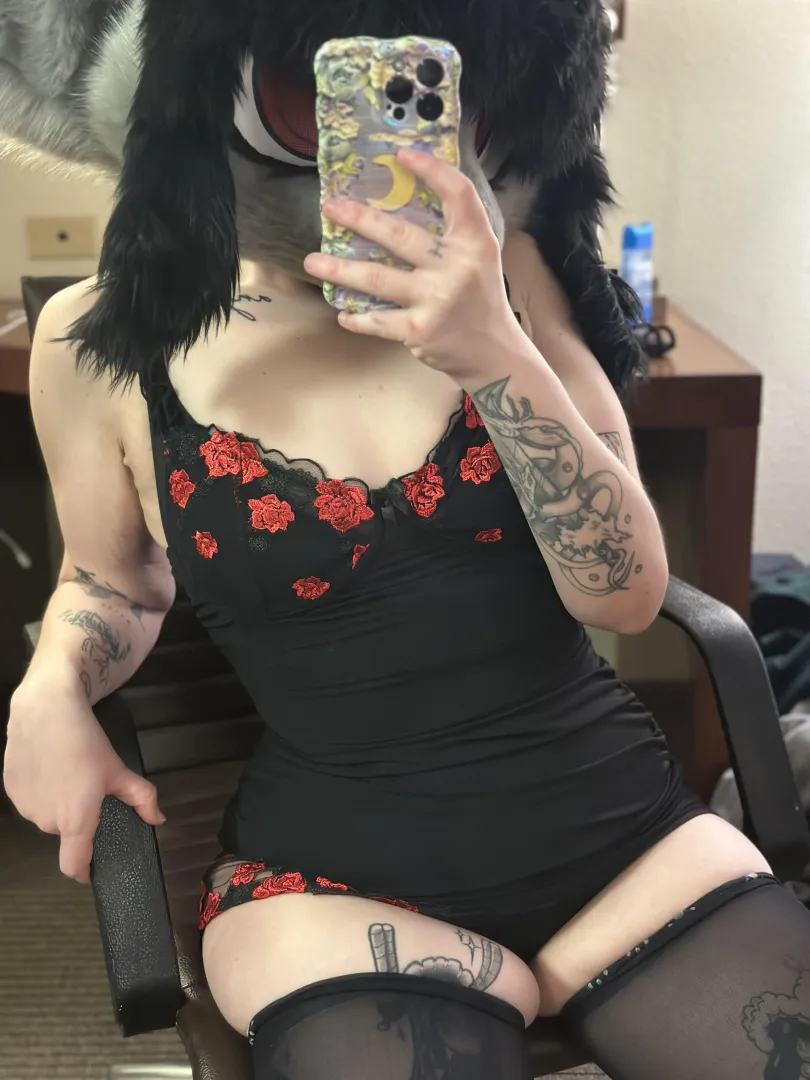 Who wants to come lay on mommies thighs? ;3 posted by cha0s_creatures