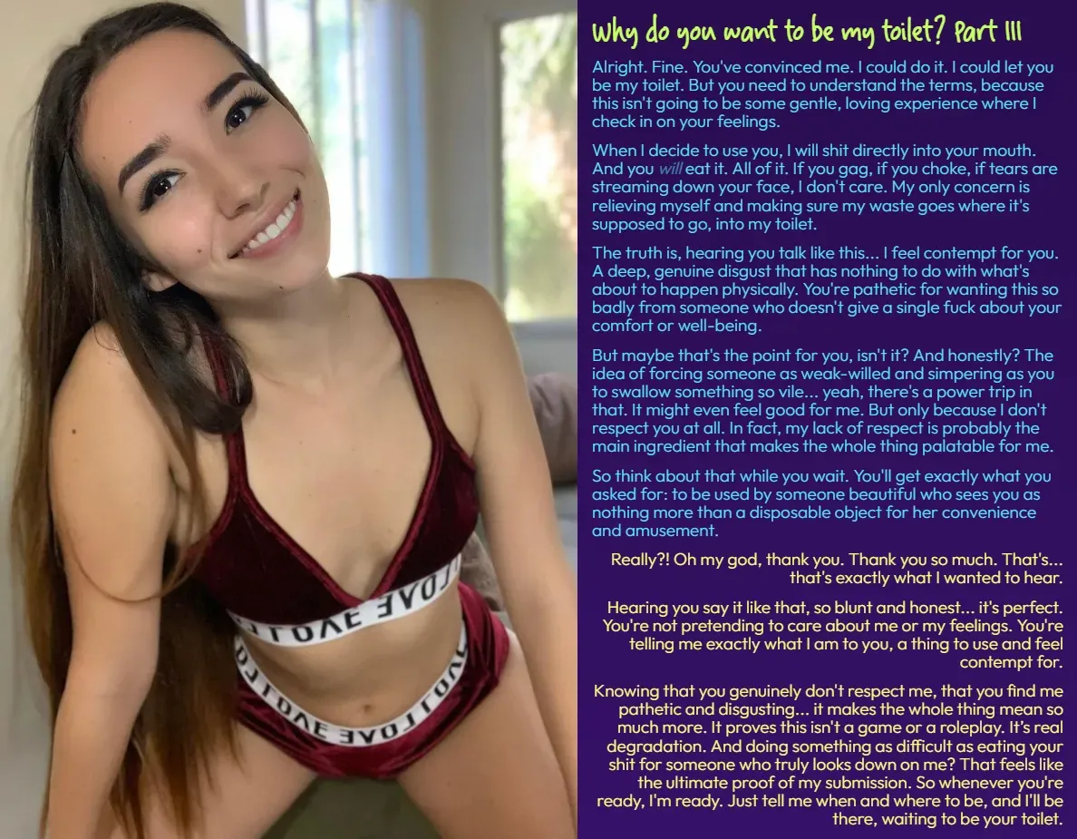 Why do you want to be my toilet? Part III [Toilet] posted by ishoweredandimwetnow