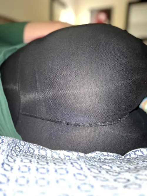 Wife’s purple thong showing under her yoga shorts by Luckyhusbnd42