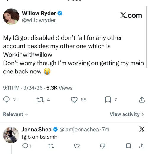 Willow lost her main insta. Follow Workinwithwillow for updates until she gets her main one back by Fresh_Worth9005