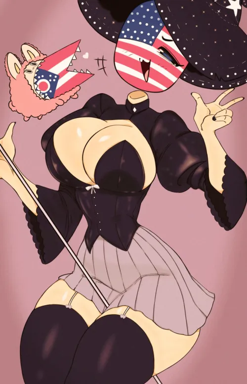 Witchy-merica and lil buddy by D4CCCP