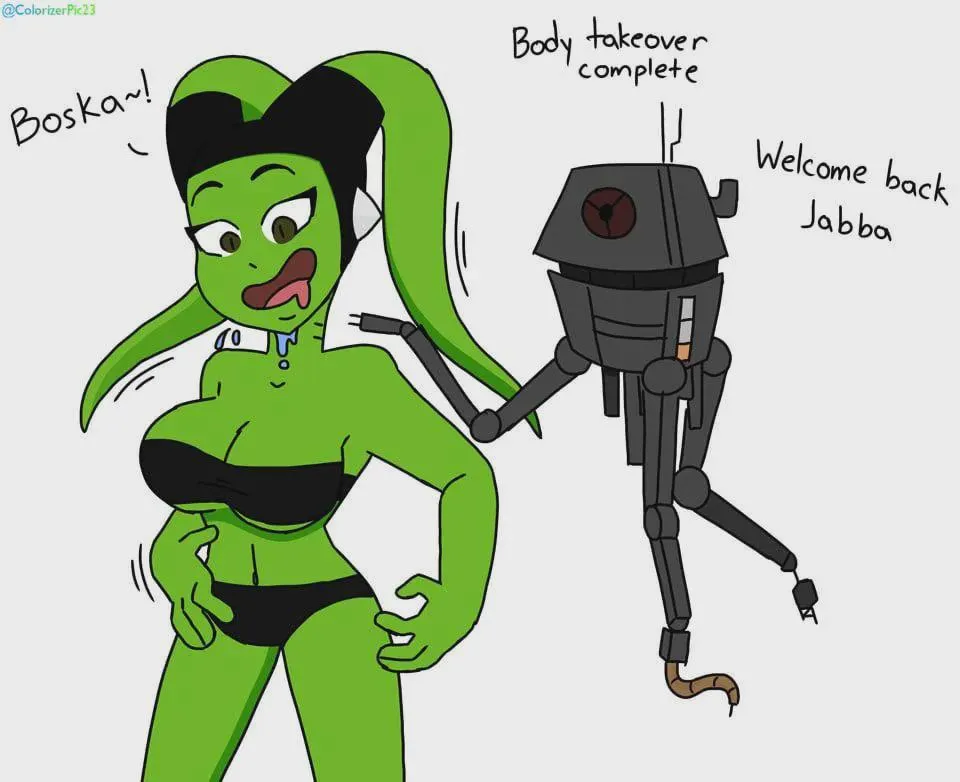 With Jabba's original body near death, one of his special service droids moves in quickly to transfer his mind into a brand new body, though the only body nearby at the moment was one of his many Twi'lek slaves (RP) posted by CommonCheek3726