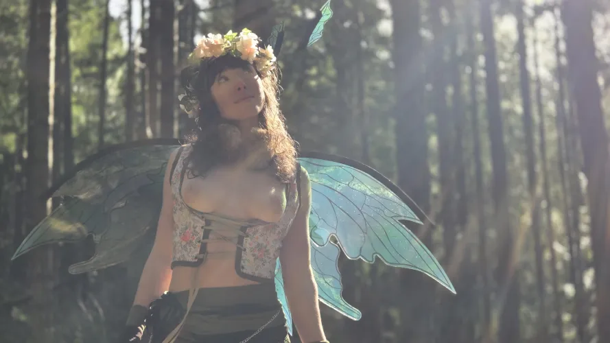 Woodland Fae soaking up the sun by octohands