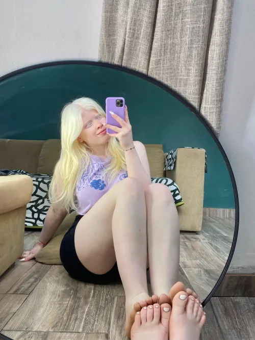 Would you worship my albino feet? by WickedGoddessox