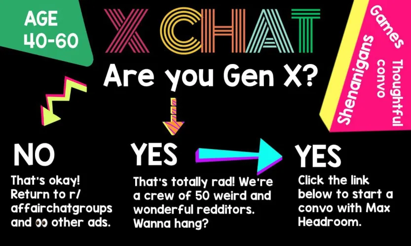 X Chat | Telegram | 40-60 | The Place for Gen X [currently only seeking women] by X_chat