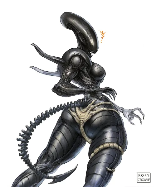 Xenomorph with a kinky facehugger [F] (TheGeniusFetus) by Vex_Hex69