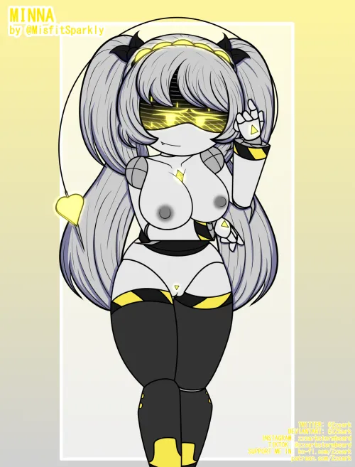 YCH Commission: Minna by  @MisfitSparkly / I've never seen a girl with 2 twintails (4 tails) before, pretty unique! Very few commissions remain to be done, stay tuned! by Zzsark_Stormbeard