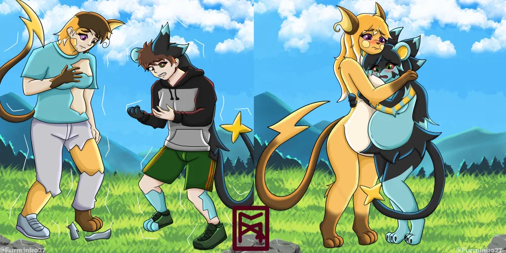 YCH TF Pokemon:Gotta catch'em all: Luxray x Raichu Furminko27 Art by me by Furminko_27