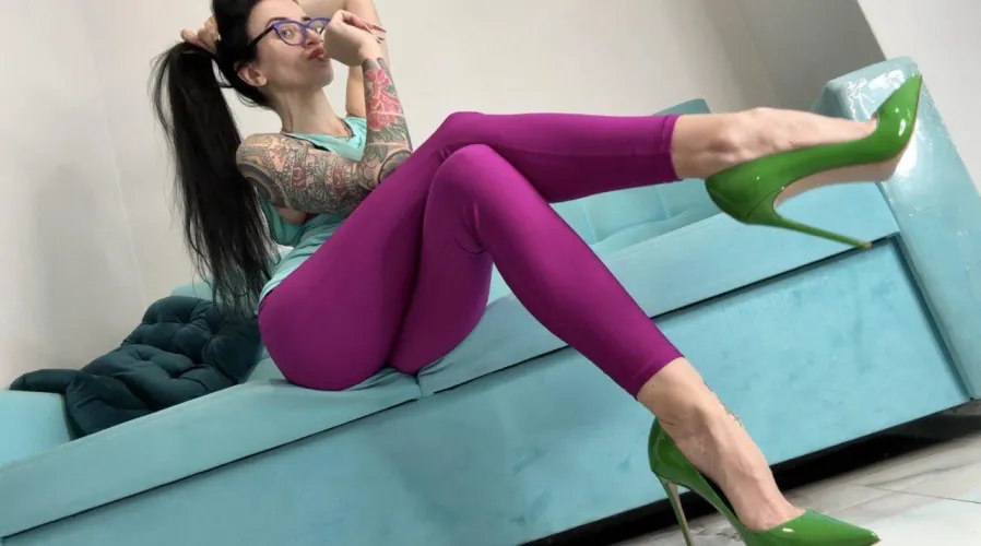 Yoga pants and high heels by Juliadomaina