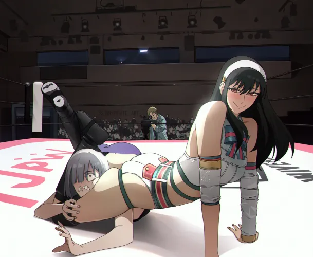 Yor & Fiona wrestling (Inkspirate) by Silent_Steak_9540