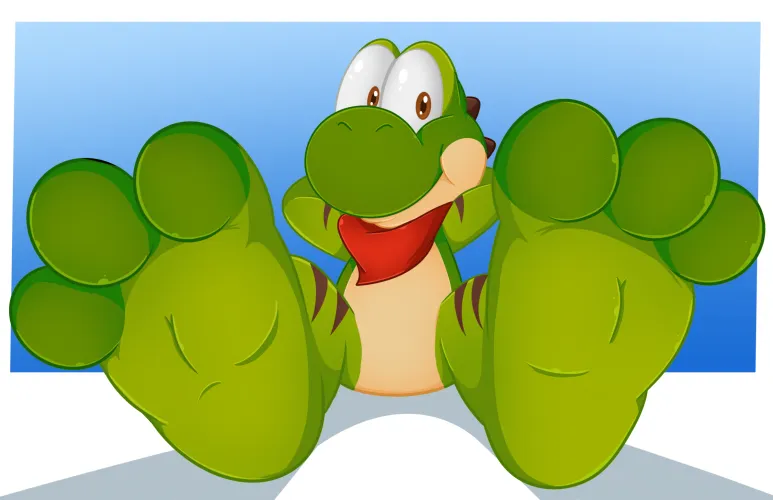 Yoshi footsies (FiboPaws) by WallyGamer32