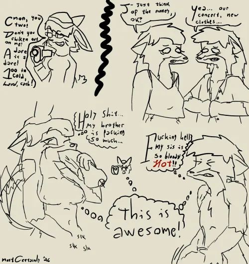 You two are disgusted... Right? (OC) [MFF] by keytarEnjoyerFurry