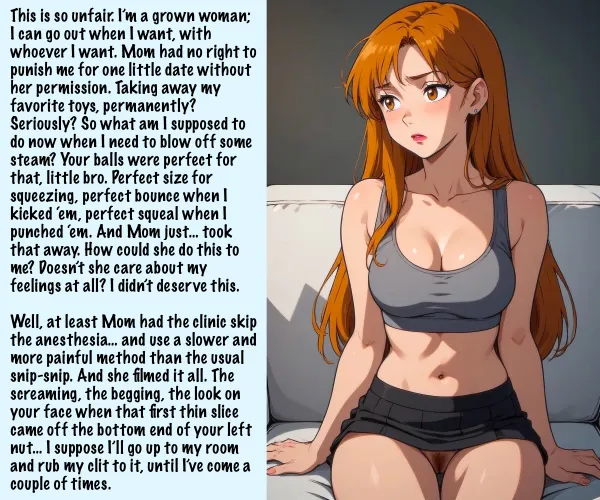 Your balls were her favorite toys… [AI Image] (punishment81 on ImageFap) by MasticatrixPenalty