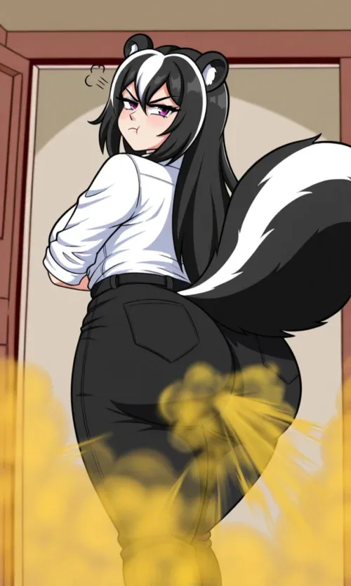 Your bossy skunkgirl coworker [fart] [Skunkgirl] [caveduck] by Horniest-Around