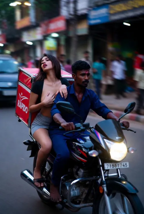 Your girlfriend on a bike taxi who also delivers food by God_Of_Gooners