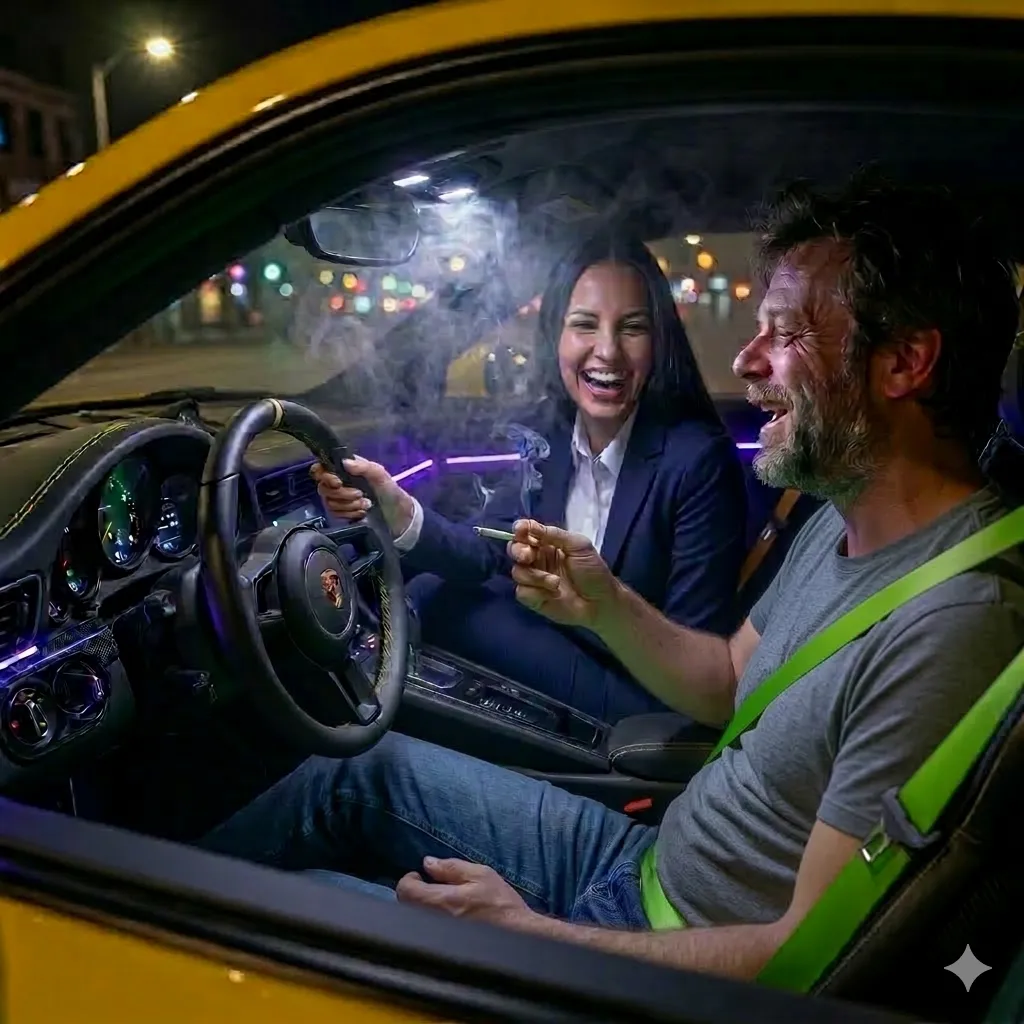 You've had a really long and stressful day Jess, just relax and I'll drive. Besides, I've always wanted to test drive one of these. Just imagine the look on you know who's face if she saw this! posted by Ssissccd