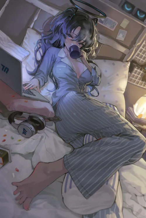 Yuuka in Bed by WoolsonDaSheep