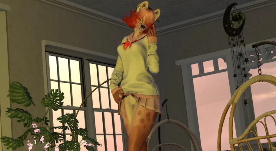 Y-You wanna see WHAT?? F-fine just a peek because i like you... [F] (OC <3) by [deleted]