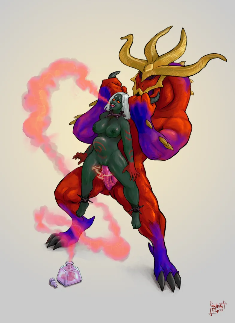 Zammy slut fucked by a lesser demon posted by DunKhaerion