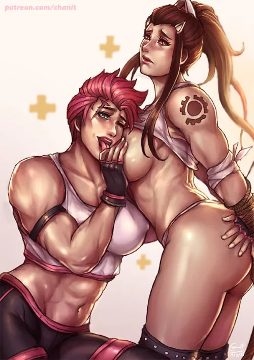 Zarya & Brigitte play bdsm (kachima) by SiarX