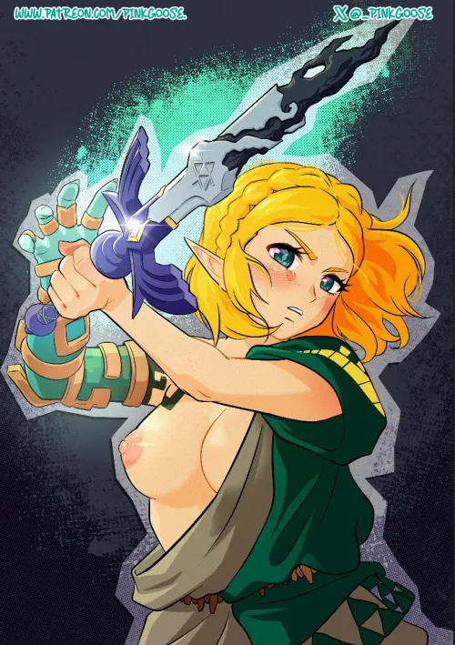 Zelda in links outfit (PinkGoose) by No_thoughts_anymore
