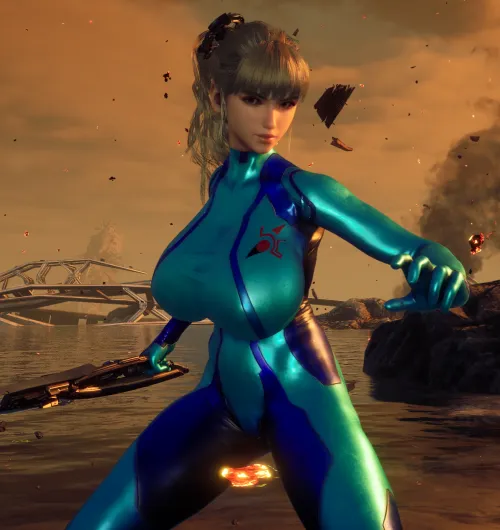 Zero Suit Samus looking very well endowed and gorgeous in Stellar Blade. [Mod by m.tsqn] by bouncebewb