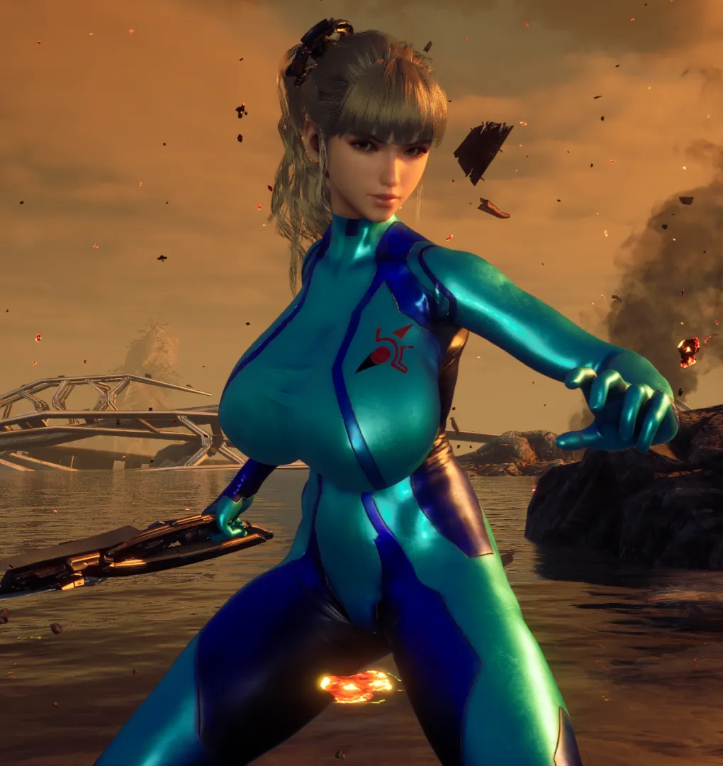 Zero Suit Samus looking very well endowed and gorgeous in Stellar Blade. [Mod by m.tsqn] posted by bouncebewb
