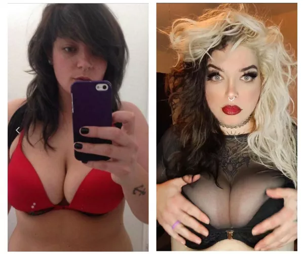 #10 yr challenge. Baby emo Lily, pre tattoos and kids vs. now. Which do you prefer?? by LilyJones311