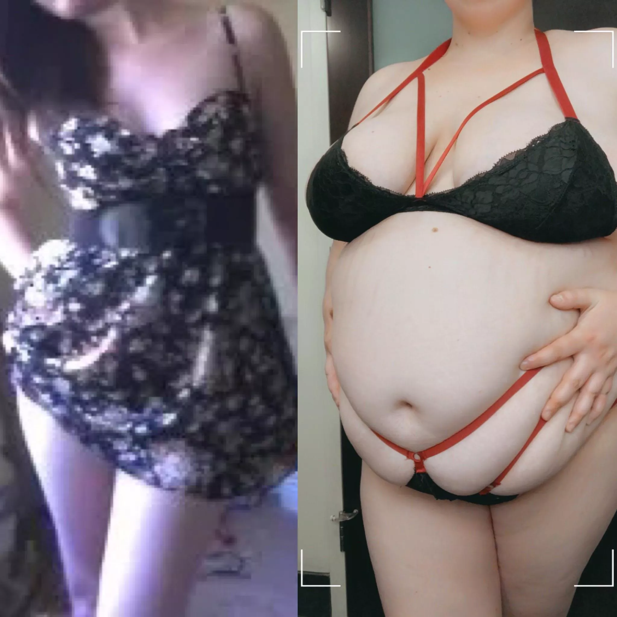 128 vs 260 😳 I went from a B cup to a G cup, and I love it 🥰 posted by FeedMeDaddyxoxo