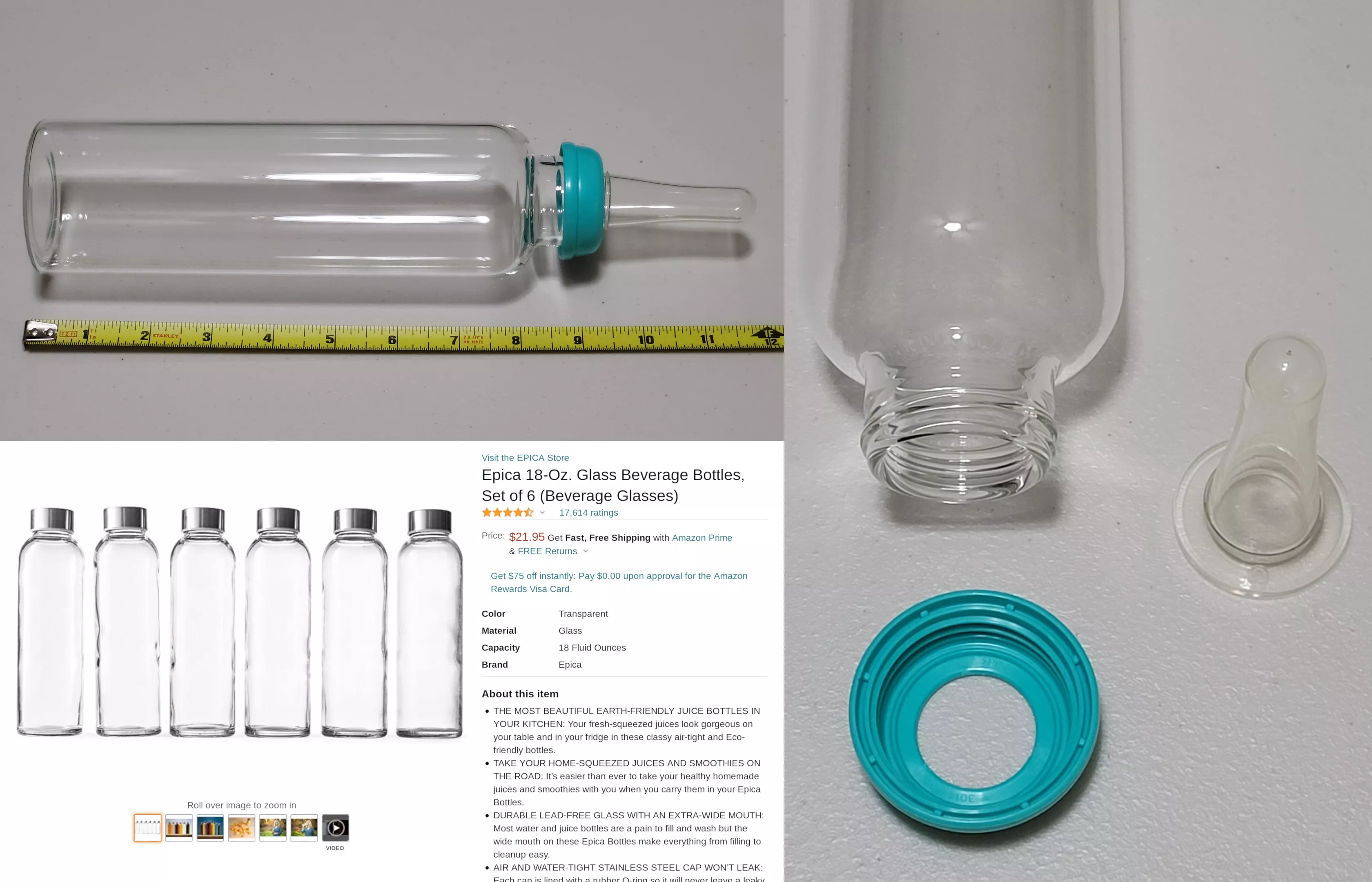 18 oz Glass Bottle Compatible w/ Standard Neck Baby Bottles posted by Coprodiapy