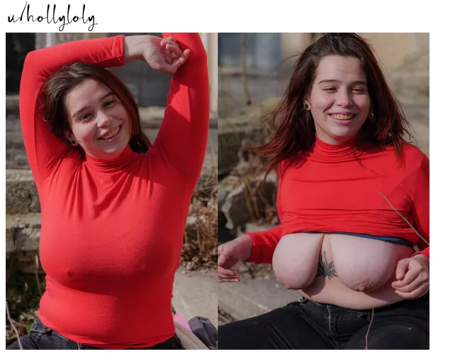 19[f][oc] on/off. lady in red. lady with big boobs. by hollyloly