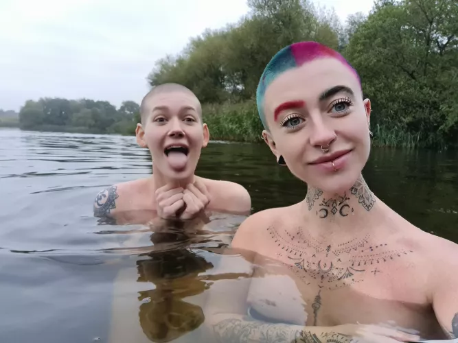 2 short haired hottest enjoying that cold water 💧 😍 by electricambrose