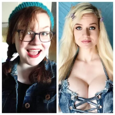 2016 vs 2021…I think I’ve made some fair bimbo progress! Still love those denim tops! [OC] by misserikaeverly