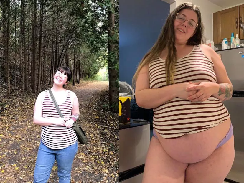 2017 vs 2021 🐷 I started gaining this summer 💖 posted by FatterEveryAutumn