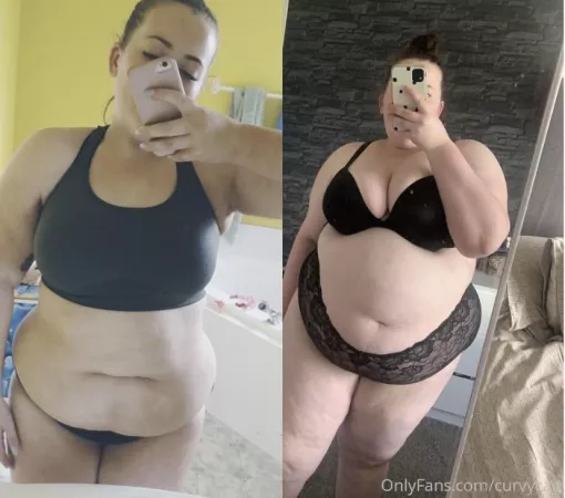 2019 vs 2021 can you guess how much I’ve gained? by Curveycait