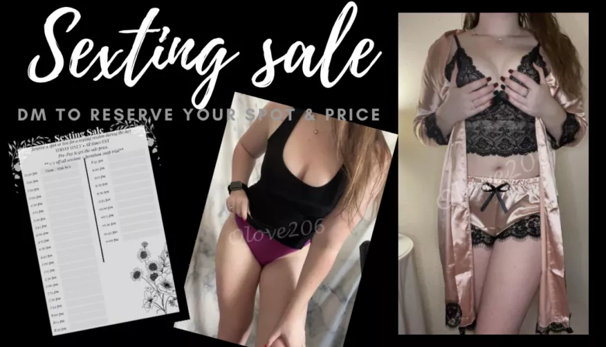 💋 24-hr Sexting Sale! 💋 1/2 off ALL sexting sessions with a reservation. Plus a FREE one month premium snap trial! 💋DM for details & pricing • kik @LivL206 • snap @olove206 [selling] by Olove206