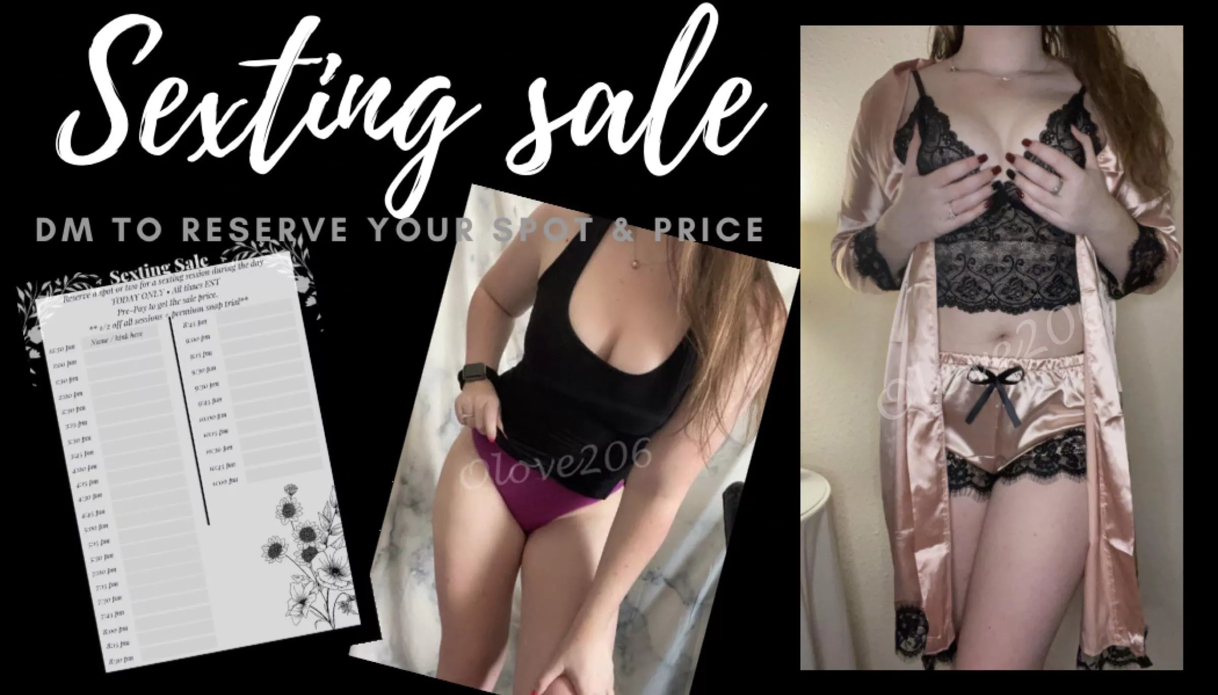 💋 24-hr Sexting Sale! 💋 1/2 off ALL sexting sessions with a reservation. Plus a FREE one month premium snap trial! 💋DM for details & pricing • kik @LivL206 • snap @olove206 [selling] posted by Olove206