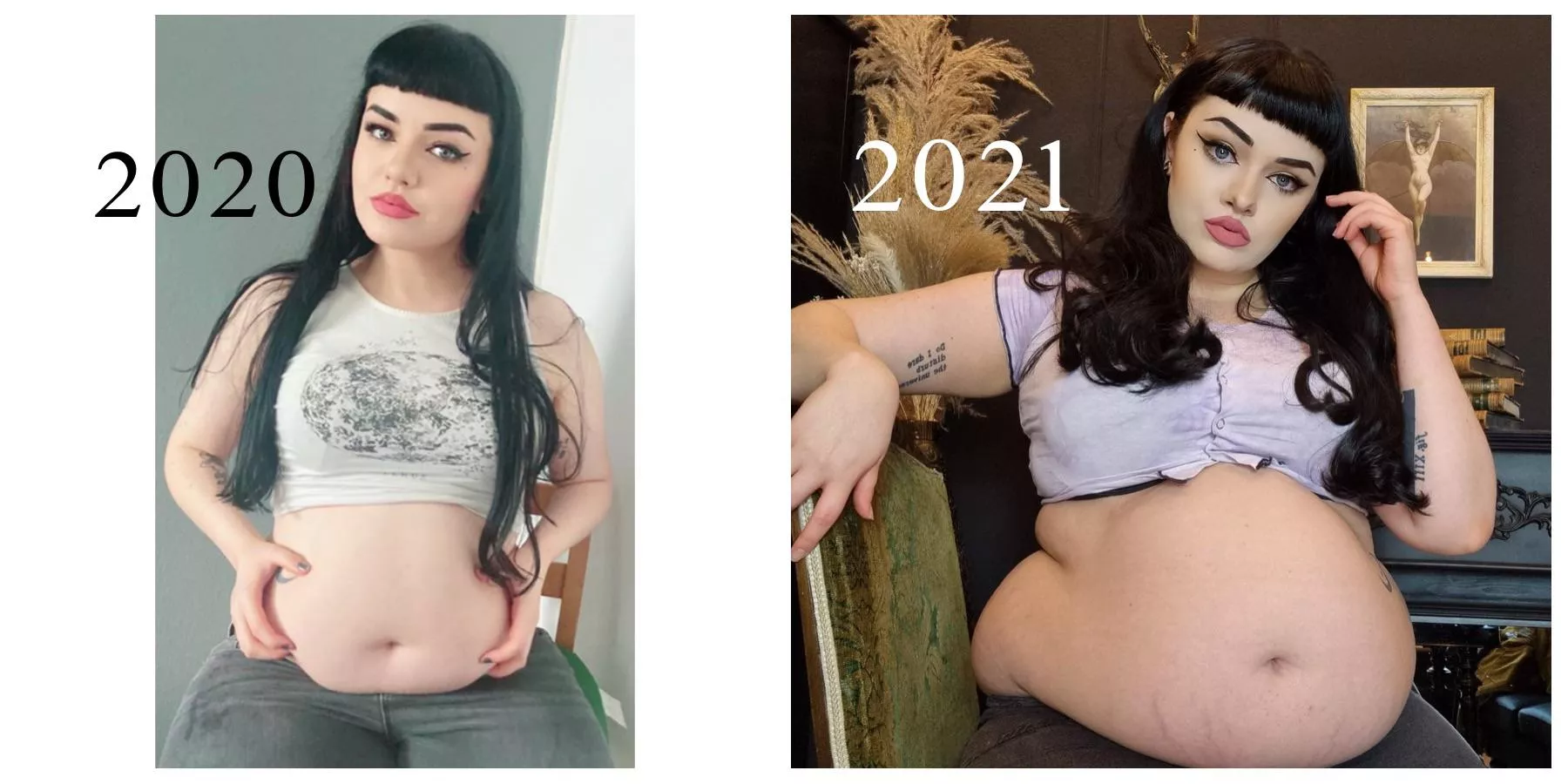 25-30 lbs into gaining vs now ✨ posted by hmmwelp