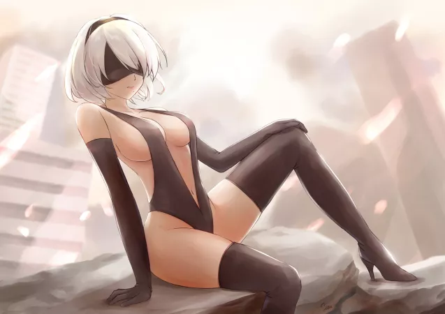 2B Slingshot Swimsuit (Sebu Illust) (x-post from r/animebodysuits) by sequence_string