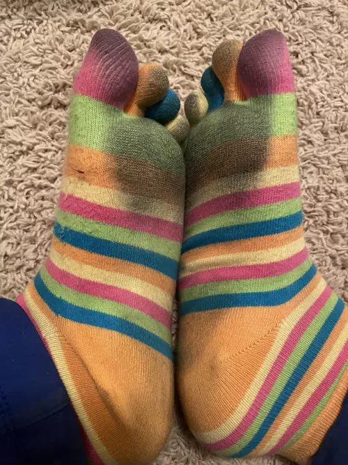 3 12hr shifts as a nurse left these guys sweaty, stinky, dirty, and looking for someone to appreciate them. You know you want a sniff. I want your nose between these toes. by Valkyrierae1