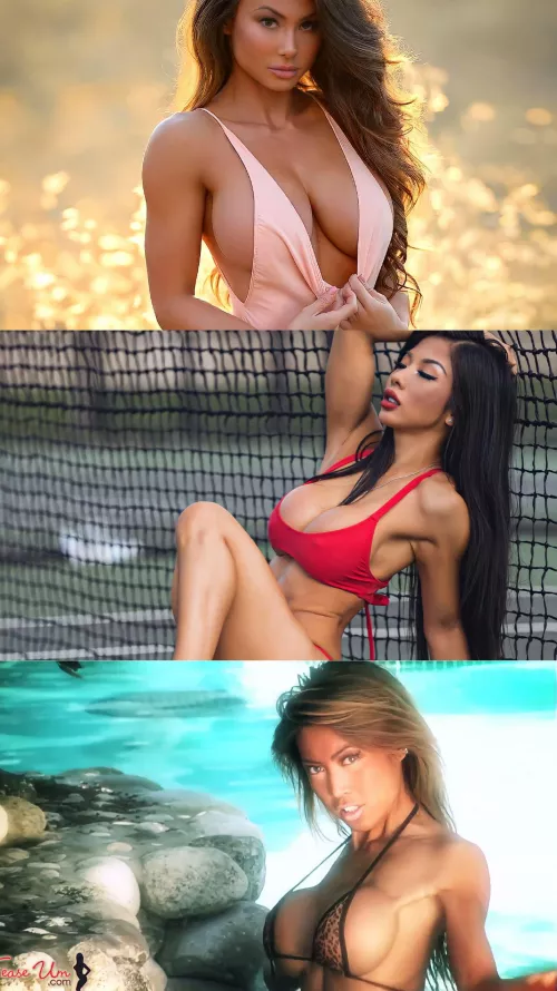 3 Asians, all with bolt-ons. Personally, I think Sydney's bolt-ons are the sexiest. Too to bottom: Michie Peachie, Lexi Vixi, Sydney Siu. by going-fast