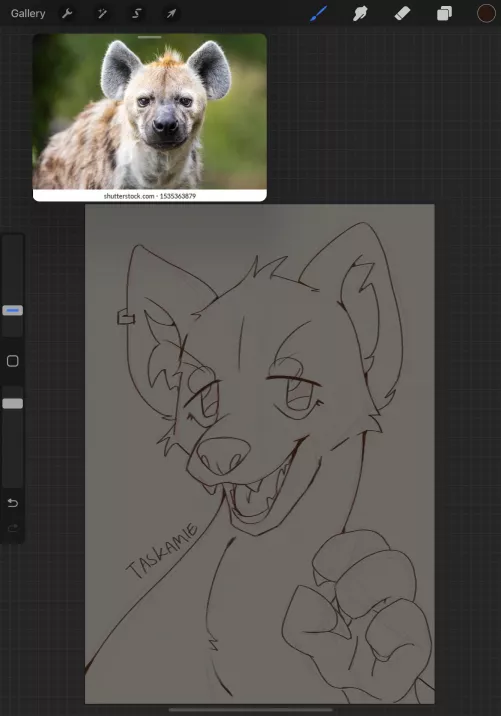 35 min sketch, trying to improve on furry art. doodling possible fursona :3 by taskami
