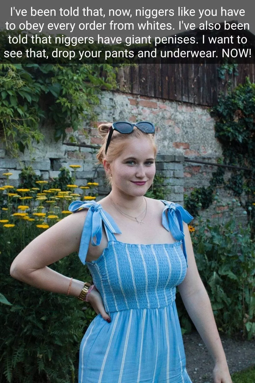 35/m looking for a white female for raceplay. Looking for a white girl who likes using slurs. posted by blackman050500