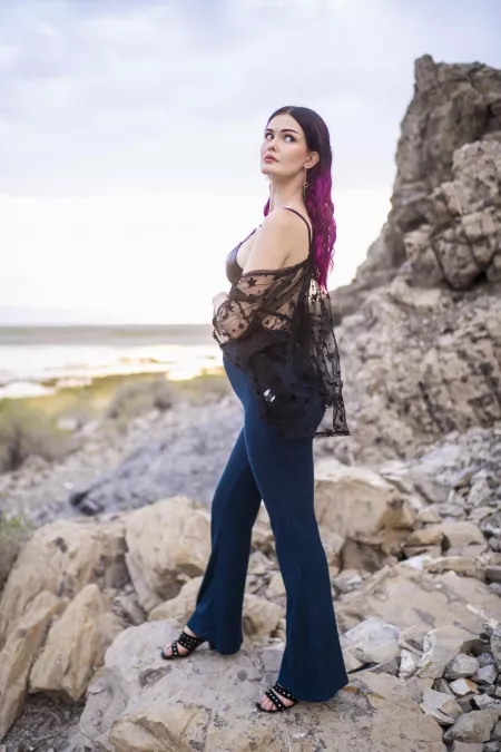 4.5 months in this pic shot by High ISO photo, lil bump just starting to show. by MissElAmbrosia