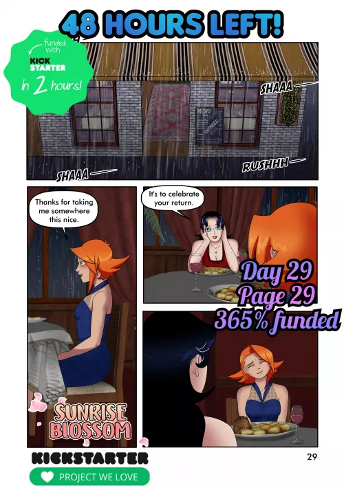 48h left in the Kickstarter campaign for vol 2 of my GL comic ❤️🥰 [Sunrise Blossom] by NinaAberlein